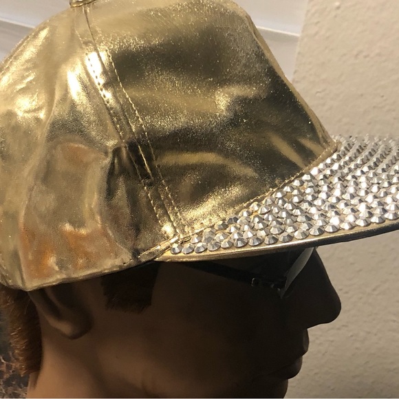 Studded metallic Gold with Studs baseball hat caps Size One Fit Al - Picture 4 of 11